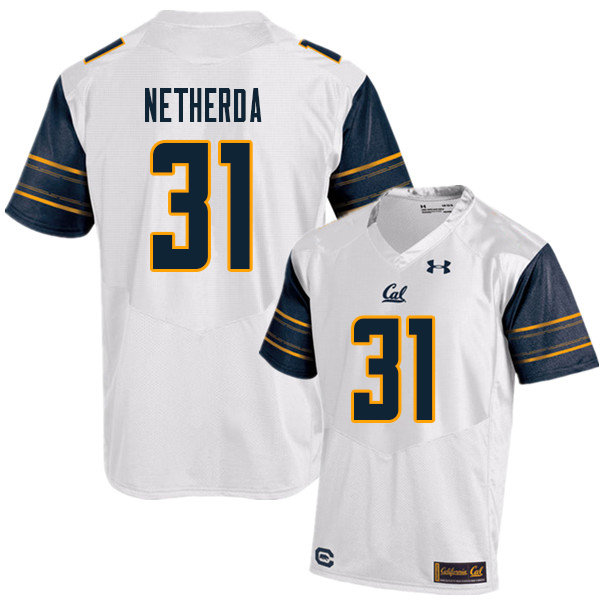 Men #31 Alex Netherda Cal Bears UA College Football Jerseys Sale-White - Click Image to Close